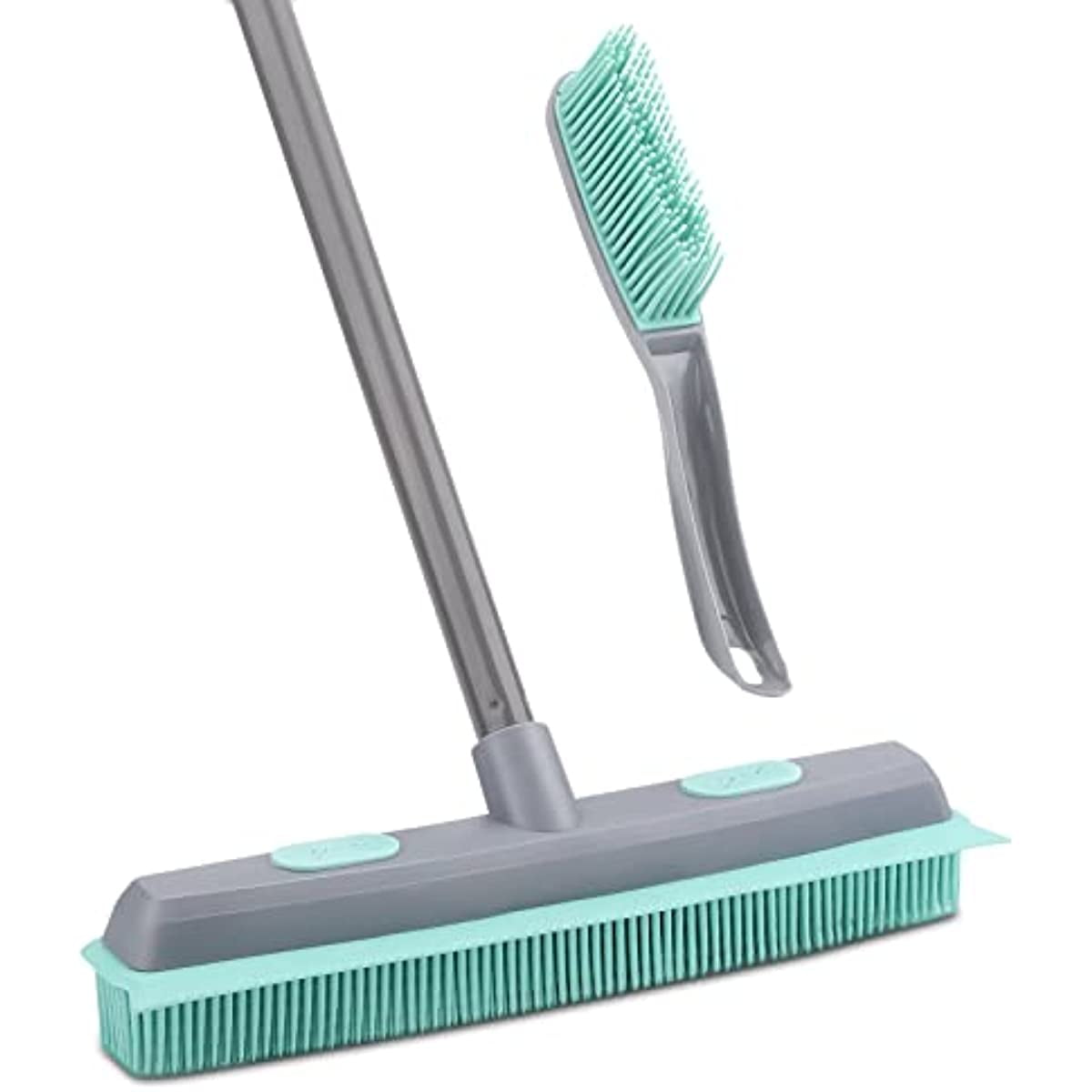 Rubber Broom Carpet Rake Fur Remover Broom with Squeegee for Pet Hair