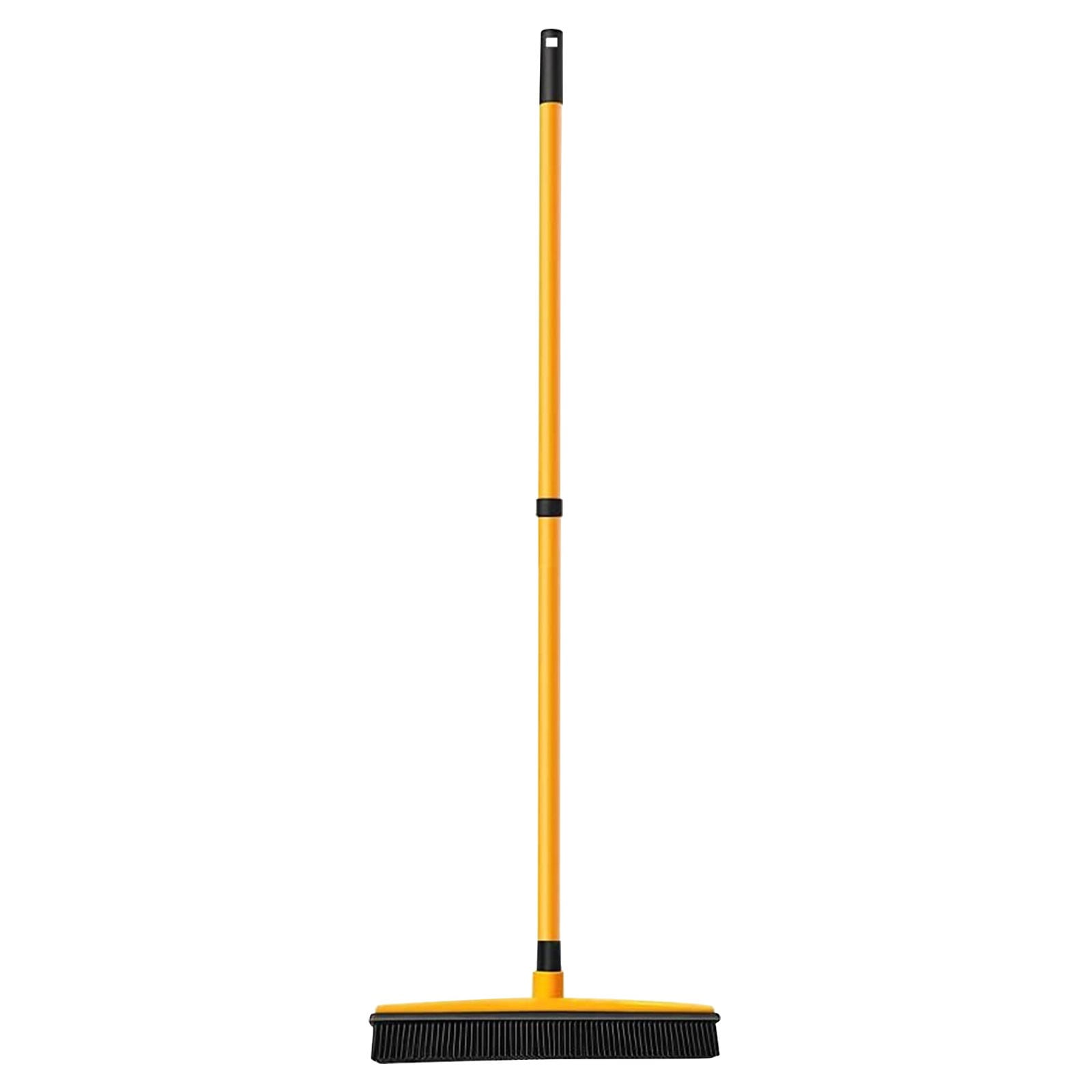 Rubber Broom with Squeegee Fur and Long Handle, Carpet Rake and Lint ...