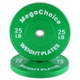 thumbnail image 1 of Rubber Bumper Weight Set - 2 Inch Barbell Plates for Home Gym Strength Training, 1 of 8