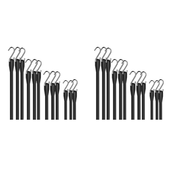 Rubber Bungee Cords Heavy Duty Outdoor, Bungee Straps, 10 Inch, 15 Inch, 21 Inch, 31 Inch for Cargo, Tarps, Trucks 24PCS