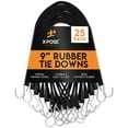 thumbnail image 1 of Rubber Bungee Cords with Hooks 9 inch 25 Pack (15" Max Stretch) EPDM Heavy-Duty Black Tie Down Straps for Outdoor, Tarp Covers, Canvas Canopies, Motorcycle, and Cargo - by Xpose Safety, 1 of 5