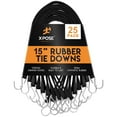 thumbnail image 1 of Rubber Bungee Cords with Hooks - Black EPDM Synthetic Heavy-Duty Rubber Tie Down Straps for Outdoor, 15 inch 25 Pack (23" Max Stretch) Tarp Covers, Canvas Canopies, Motorcycle, Cargo - Xpose Safety, 1 of 5