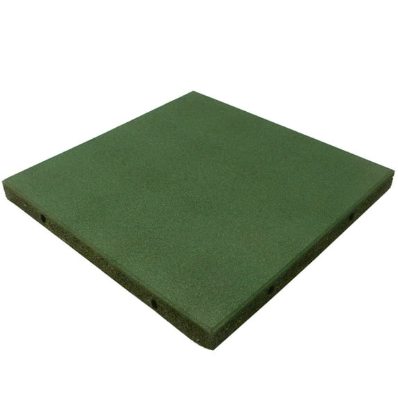 Rubber-Cal 19.5" x 19.5" Green Rubber Interlocking Floor Mats 28 Sq Ft Coverage Area 10 Pieces