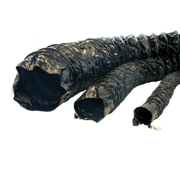Rubber-Cal "Air Ventilator Black" Ventilation Duct Hose (Fully Stretched), 20-Inch by 25-Feet
