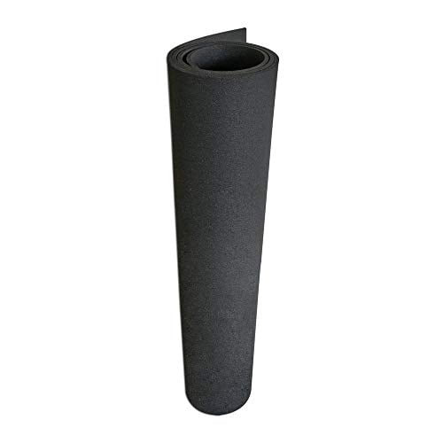 Rubber-Cal Anti-Vibration Washing Machine Mat - 3/8" x 4ft Wide x 5ft Long - Black Rubber Floor Protector