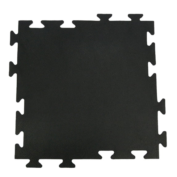 Rubber-Cal "Armor-Lock (Fitness)" Interlocking Rubber Tiles - 3/8 x 20 x 20 inch - Pack of 12 solid rubber tiles, 33 Square Feet Coverage - Black Rubber Mats