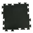 thumbnail image 1 of Rubber-Cal "Armor-Lock (Fitness)" Interlocking Rubber Tiles - 3/8 x 20 x 20 inch - Pack of 6 solid rubber tiles, 16.5 Square Feet Coverage - Black Gym Mats, 1 of 9