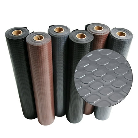Rubber-Cal "Block-Grip" Rubber Flooring Rolls - 2 mm x 4 ft x 15 ft Rubber Rolls - Brown