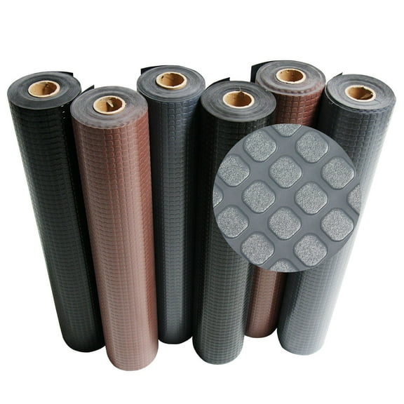 Rubber-Cal "Block-Grip" Rubber Flooring Rolls - 2 mm x 4 ft x 5 ft Rubber Rolls - Brown