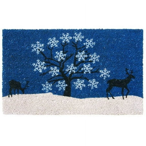 Rubber-Cal "Blue Sky Holiday Doormat" Christmas Mat, 18 by 30-Inch