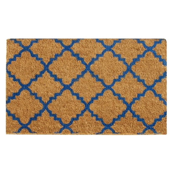 Rubber-Cal "Casablanca" Blue - Outdoor Coco Mats - 18" x 30"