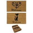 thumbnail image 1 of Rubber-Cal "Cat Doormat Kit" - 2 Cat Doormats & 1 Coir Boot Scraper, 1 of 5