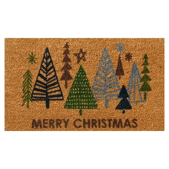 Rubber-Cal Christmas Tree Farm – Coir Christmas Outdoor Mats 15mm 18" X 30"
