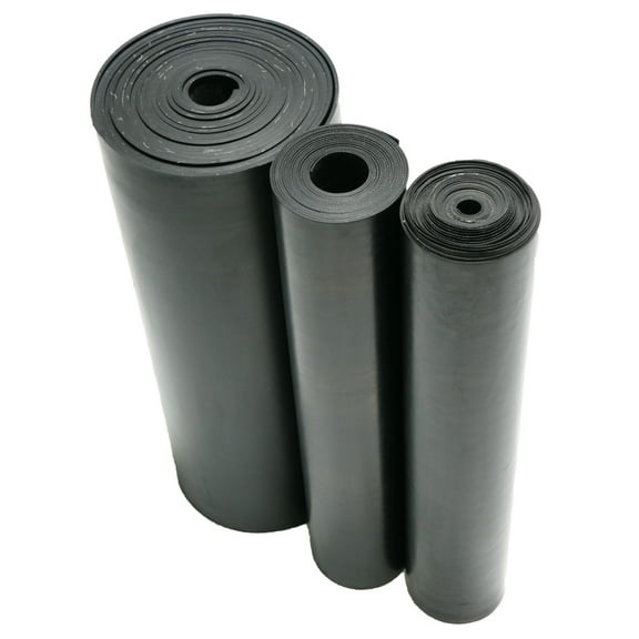 Rubber-Cal Cloth Inserted SBR - Rubber Sheets - 0.062" Thick x 2" Width x 36" Length - Black