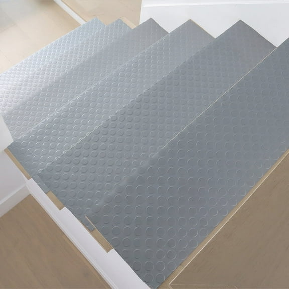 Rubber-Cal "Coin-Grip" Metallic Step Mats - 2.5mm x 36"x 10" - Silver (6pack)