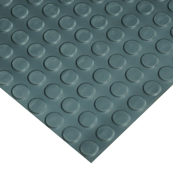 Rubber-Cal Coin-Pattern Thermoplastic Flooring -- 3.5mm x 36" x 1ft - Black