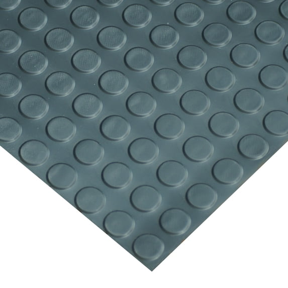 Rubber-Cal Coin-Pattern Thermoplastic Flooring -- 3.5mm x 36" x 2ft - Black