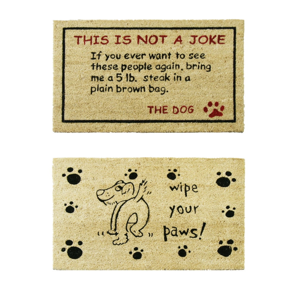RubberCal "Decorative Doggy Door Mats" 2 Coco Door Mats Outdoor 18