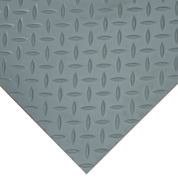 Rubber-Cal Diamond-Plate Thermoplastic Flooring -- 3.5mm x 36" x 2ft - Dark Gray