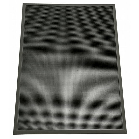 Rubber-Cal "Door Scraper" Commerical Entrance Mat - 5/8 in x 32 in x 39 in - Black Non-Slip Borders
