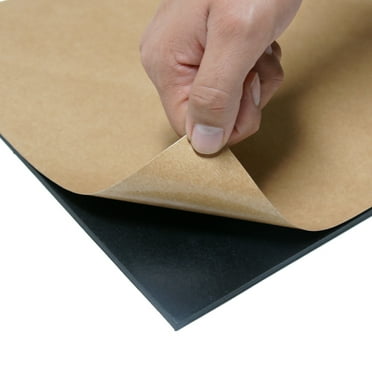 Rubber-Cal EPDM Sheet - Adhesive-Backed - 0.125" Thick x 6" Width x 36" Length - 60A Durometer - Black
