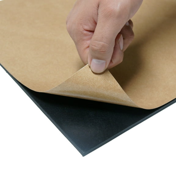 Rubber-Cal EPDM Sheet - Adhesive-Backed - 0.25" Thick x 4" Width x 36" Length - 60A Durometer - Black