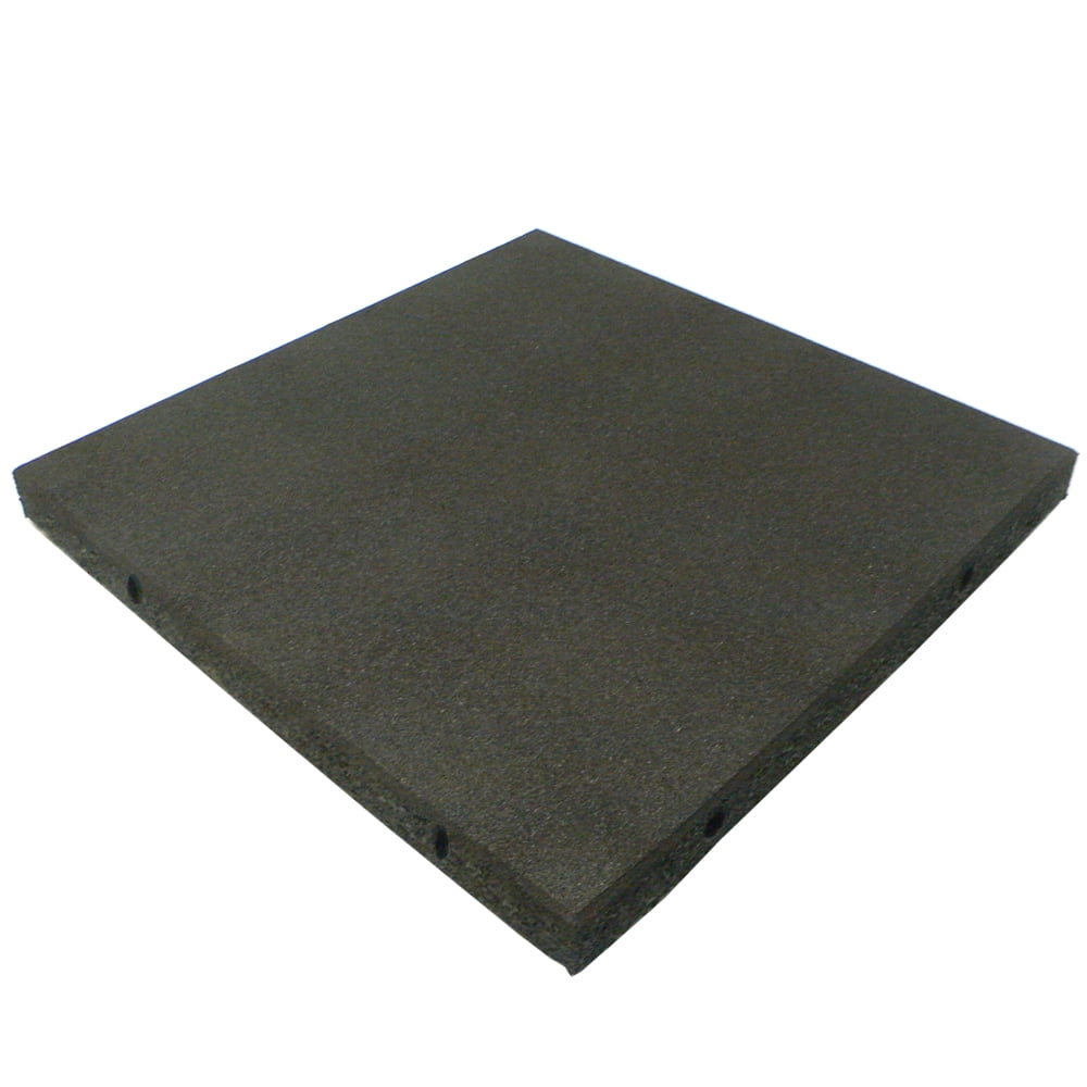 Rubber-Cal "Eco-Safety" Interlocking Playground Tiles - 2.50 x 19.5 x 19.5 Inch - 16 Pack - 42.25 Square Feet Coverage - Coal