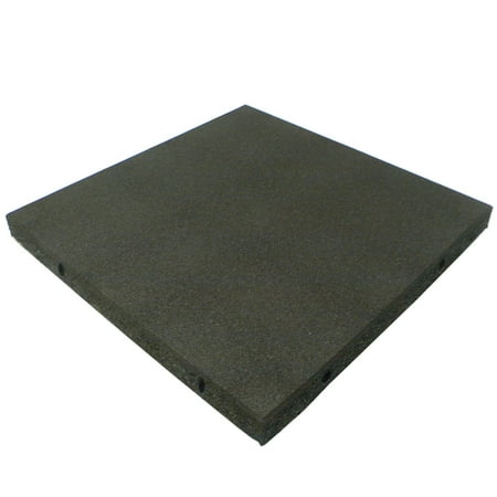 Rubber-Cal "Eco-Safety" Interlocking Playground Tiles - 2.50 x 19.5 x 19.5 Inch - 30 Pack - 79.2 Square Feet Coverage - Coal