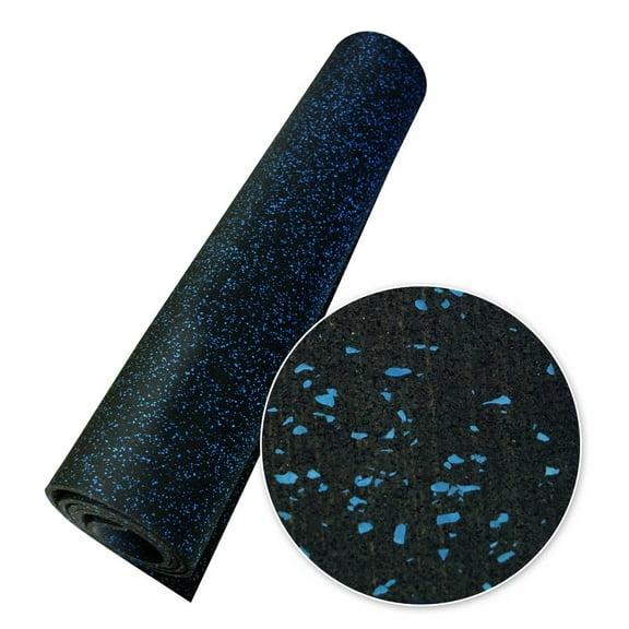 Rubber-Cal "Elephant Bark" Rubber Flooring - 3/8 in. x 4 ft. x 12 ft. - Blue Dot