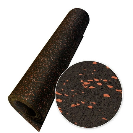 Rubber-Cal "Elephant Bark" Rubber Flooring - 3/8 in. x 4 ft. x 12ft. - Red Dot