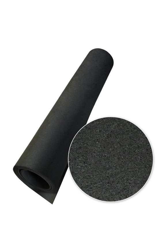 "Elephant Bark" Rubber Flooring - 3/8 in. x 4 ft. x 4 ft. - Black