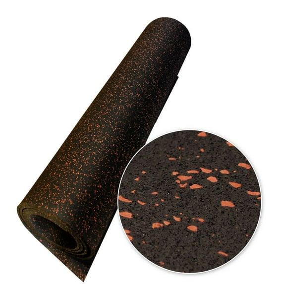 Rubber-Cal "Elephant Bark" Rubber Flooring - 3/8 in. x 4 ft. x 5ft. - Red Dot