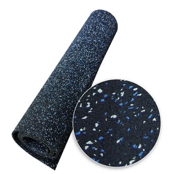 Rubber-Cal "Elephant Bark" Rubber Flooring - 3/8 in. x 4 ft. x 7 ft. - Blue Steel
