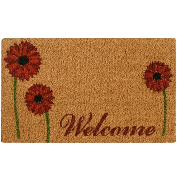 Rubber-Cal Field of Red Daisies – A Welcome Flower Mat 15mm 18" X 30"