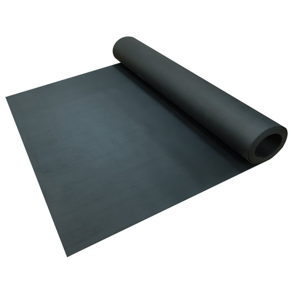 Rubber-Cal "Fine-Ribbed" Thermoplastic Flooring -- 3.5mm x 36" x 20ft - Black