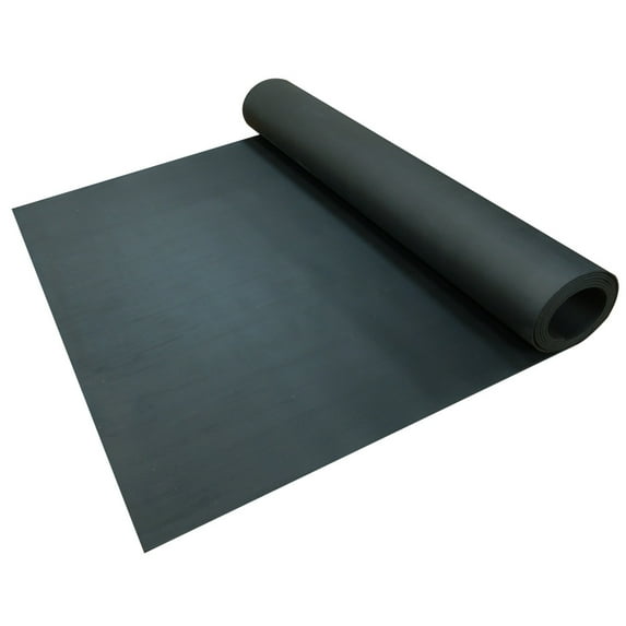 Rubber-Cal "Fine-Ribbed" Thermoplastic Flooring -- 3.5mm x 36" x 4ft - Black