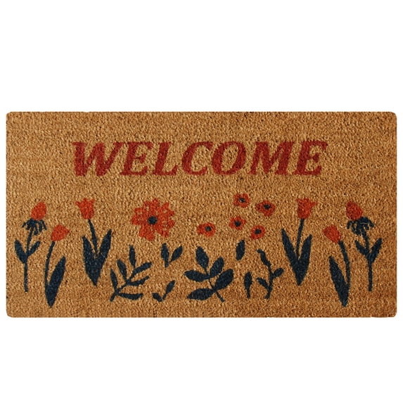 Rubber-Cal Floral Garden – Welcome Spring Doormat 15mm 18" X 30"
