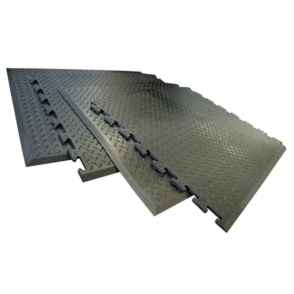 Rubber-Cal "Foot-Rest" Interlocking Anti-Fatigue Floor Mat - 1/2 in x 28 in x 31 in - Finished Tile