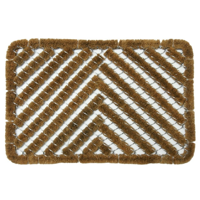 RubberCal "Herringbone" Outdoor Scraper Door Mat, 18 by 30Inch