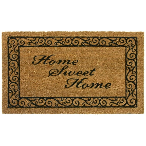 Rubber-Cal "Home Sweet Home" Welcome Coir Welcome Mat, 18 x 30-Inch