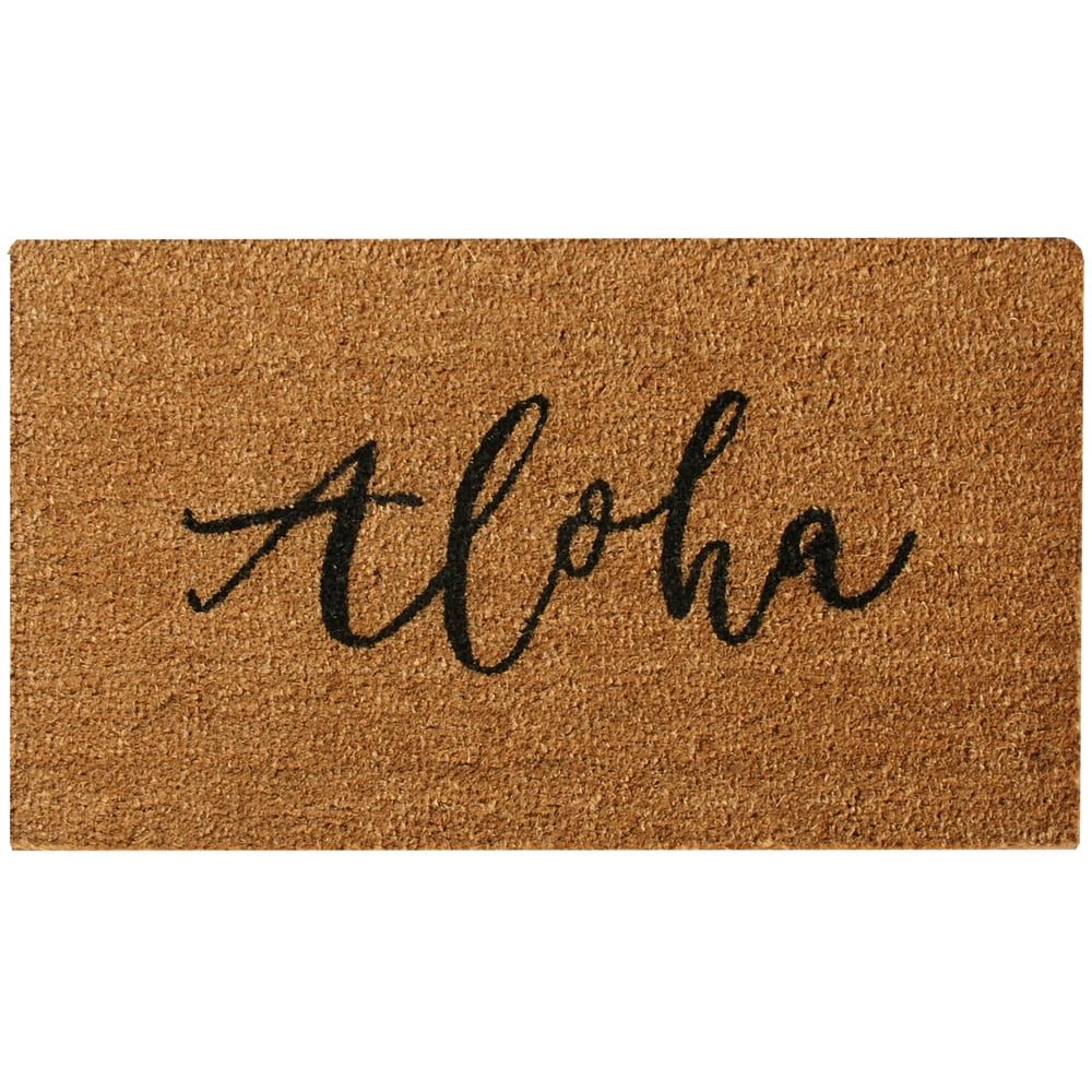 Tropical Aloha Coir Doormat with PVC Backing, 18" x 30"