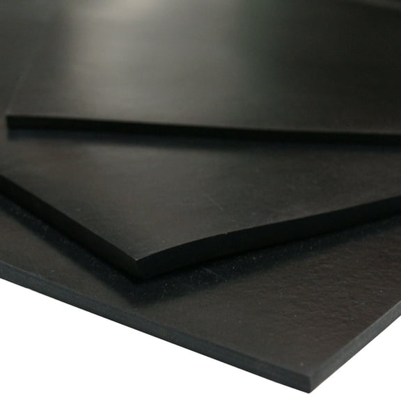Rubber-Cal Neoprene Sheet - 50A Durometer - Smooth Finish - Adhesive Backing - 0.062" Thick x 12" Width x 12" Length - Black