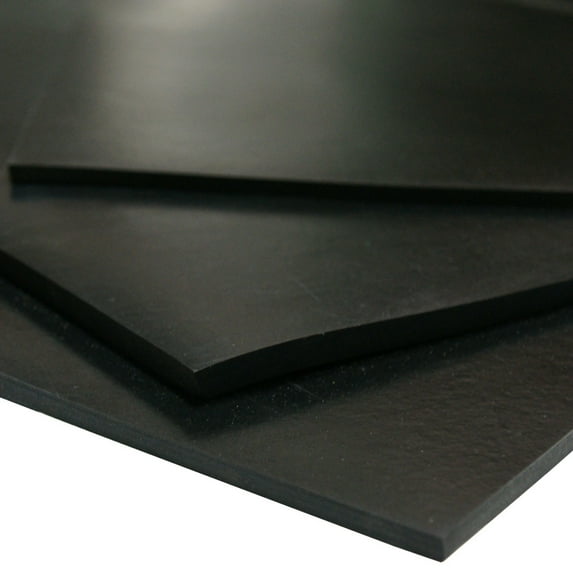 Rubber-Cal Neoprene Sheet - 50A Durometer - Smooth Finish - No Backing - 0.375" Thick x 2" Width x 36" Length - Black