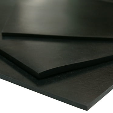 Rubber-Cal Neoprene Sheet - 50A Durometer - Smooth Finish - No Backing - 0.50" Thick x 12" Width x 24" Length - Black