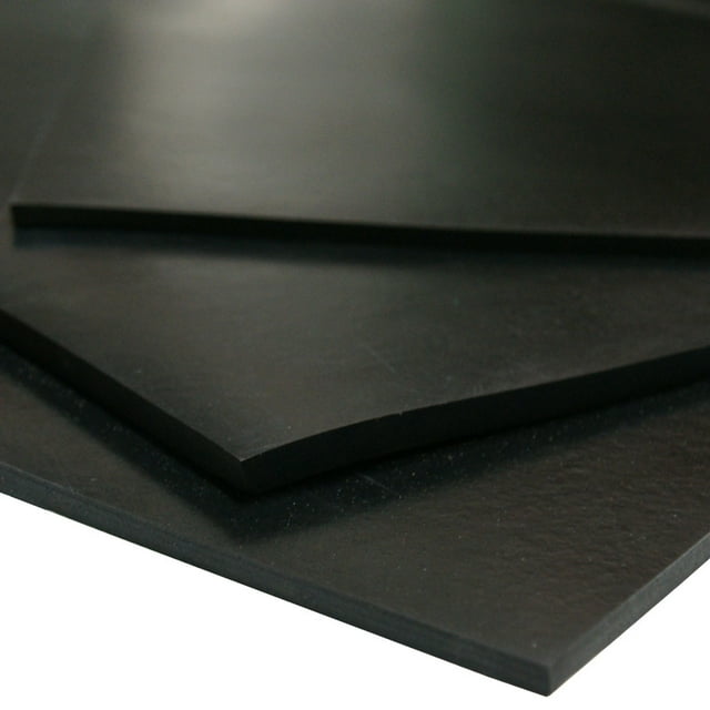 Rubber-Cal Neoprene Sheet - 50A Durometer - Smooth Finish - No Backing - 1" Thick x 12" Width x 12" Length - Black