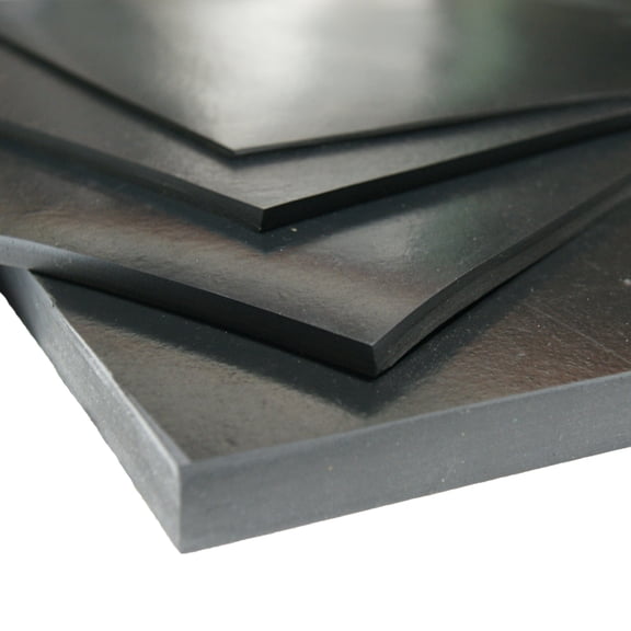 Rubber-Cal Neoprene Sheet - 60A Durometer - Smooth Finish - No Backing, 0.375" Thick x 2" Width x 36" Length - Black