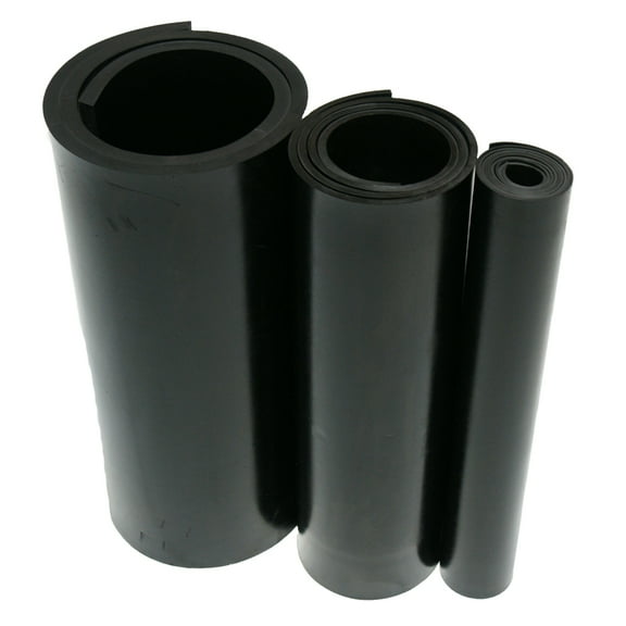 Rubber-Cal Neoprene Sheet - 70A Durometer - Smooth Finish - No Backing - 0.187" Thick x 12" Width x 24" Length - Black