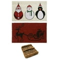 thumbnail image 1 of Rubber-Cal "Outdoor Christmas Doormat Kit" - 2 Coco Coir Doormats & 1 Herringbone Boot Scraper, 1 of 5
