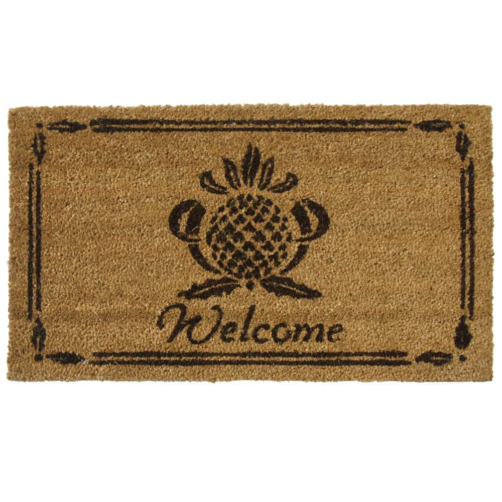 RubberCal "Pineapple Mat" Pineapple Doormat, 18 x 30Inch
