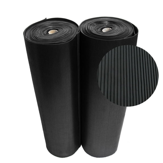 Rubber-Cal "Ramp Cleat" Non-Slip Outdoor Rubber Mats - 1/8" Thick x 3ft x 3ft Floor Mat